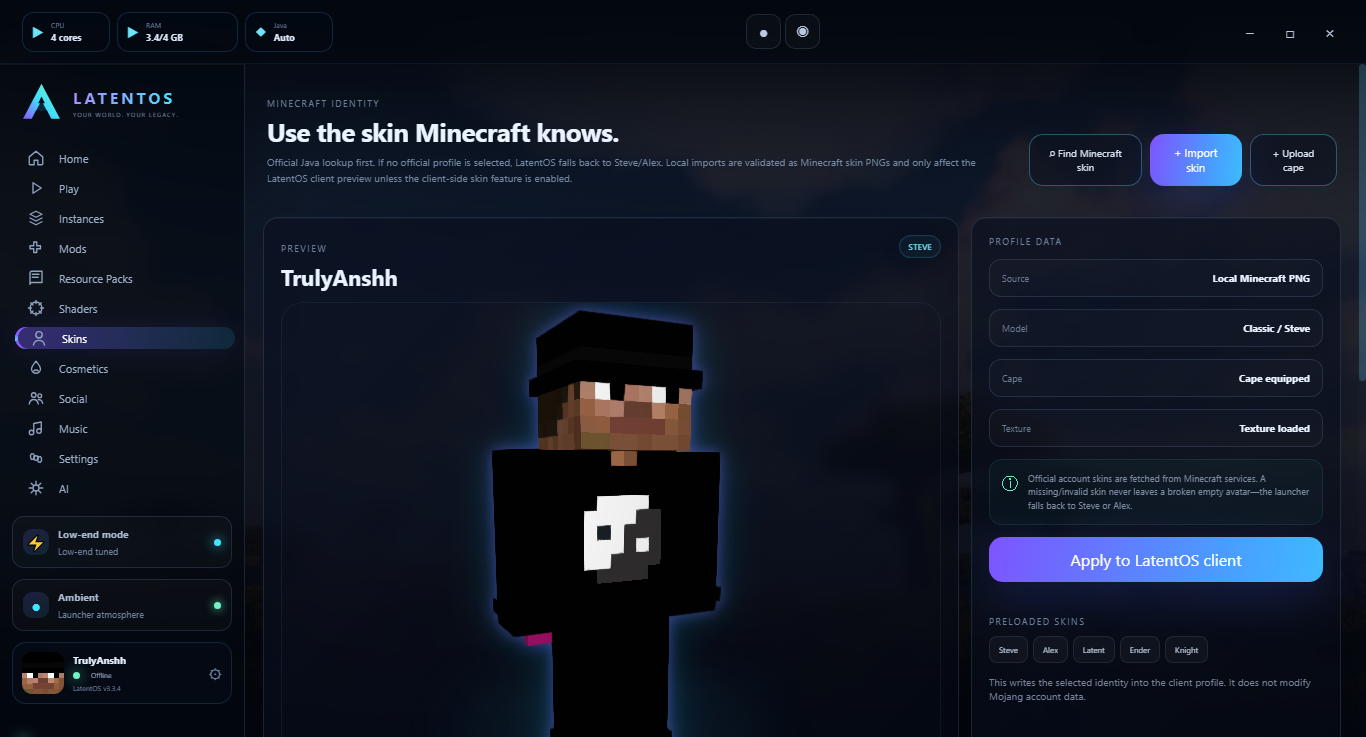 LatentOS skins